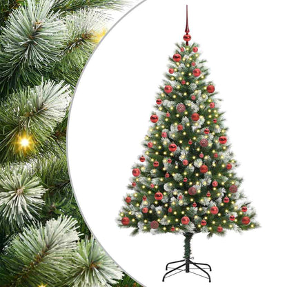Kunstmatige scharnierkerstboom met bedekte sneeuw 180 cm
