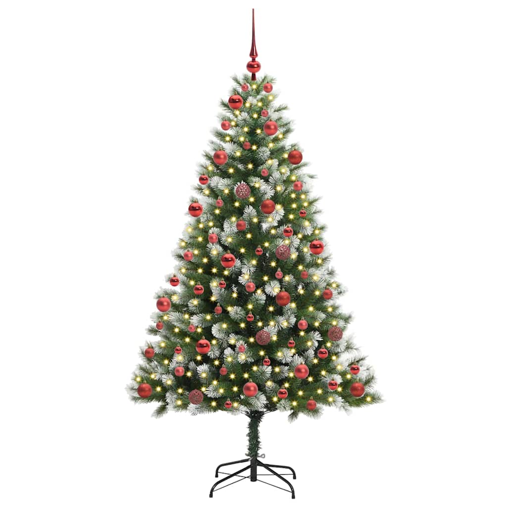 Kunstmatige scharnierkerstboom met bedekte sneeuw 180 cm