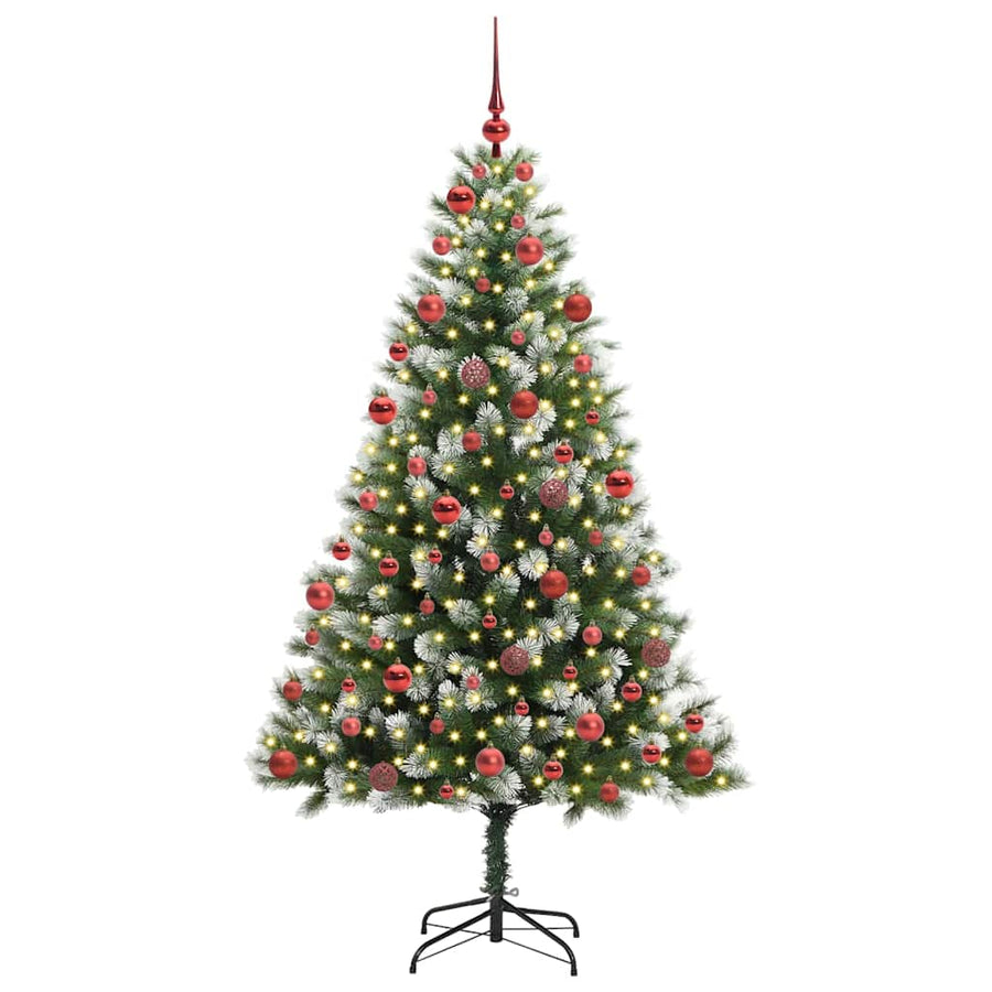 Kunstmatige scharnierkerstboom met bedekte sneeuw 180 cm