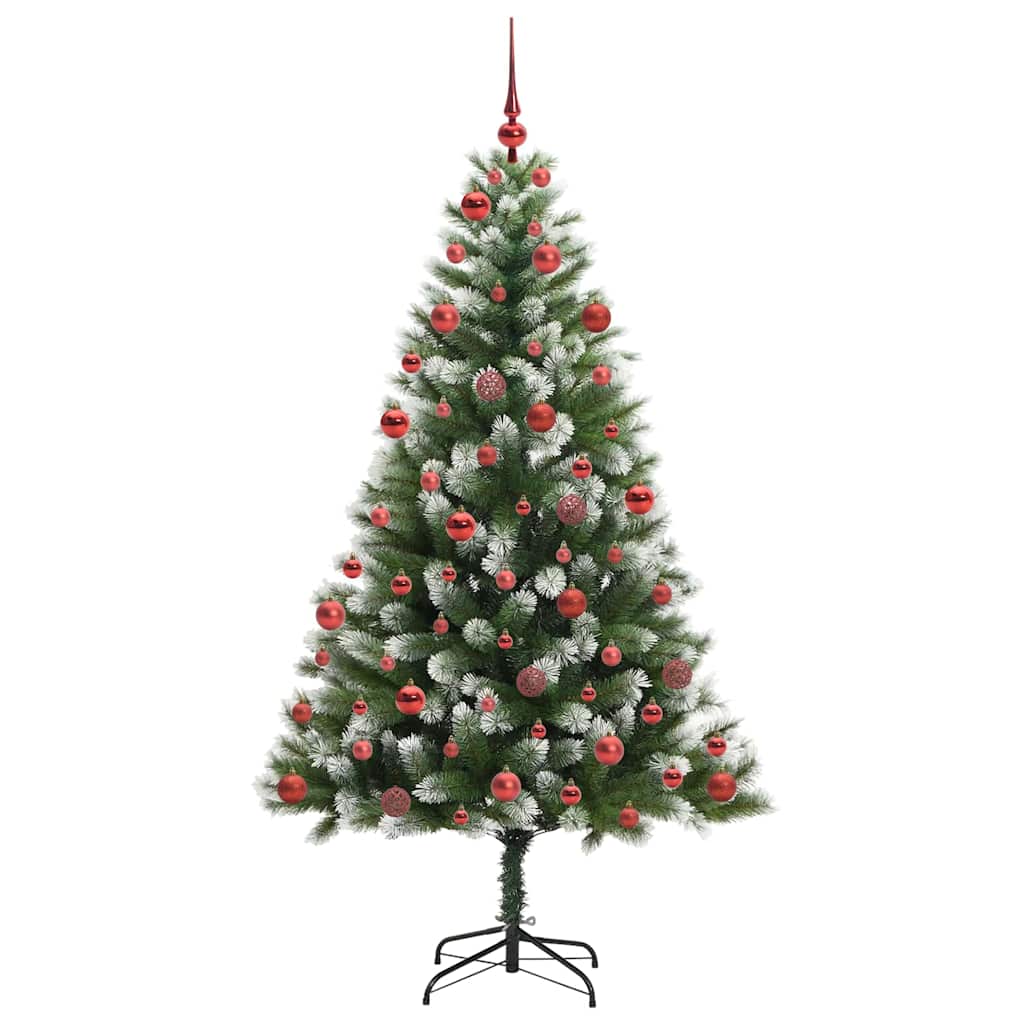 Kunstmatige scharnierkerstboom met bedekte sneeuw 180 cm