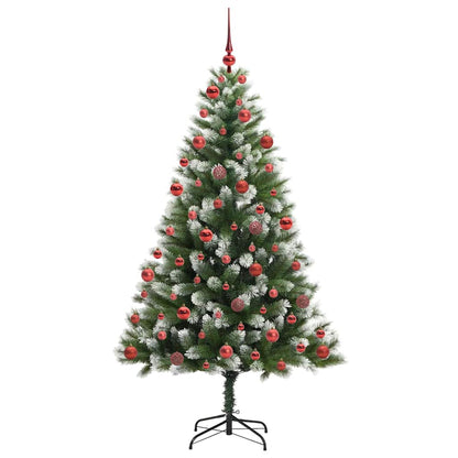 Kunstmatige scharnierkerstboom met bedekte sneeuw 180 cm