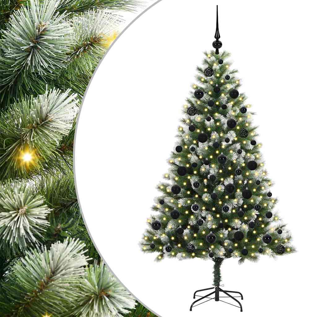 Kunstmatige scharnierkerstboom met bedekte sneeuw 180 cm