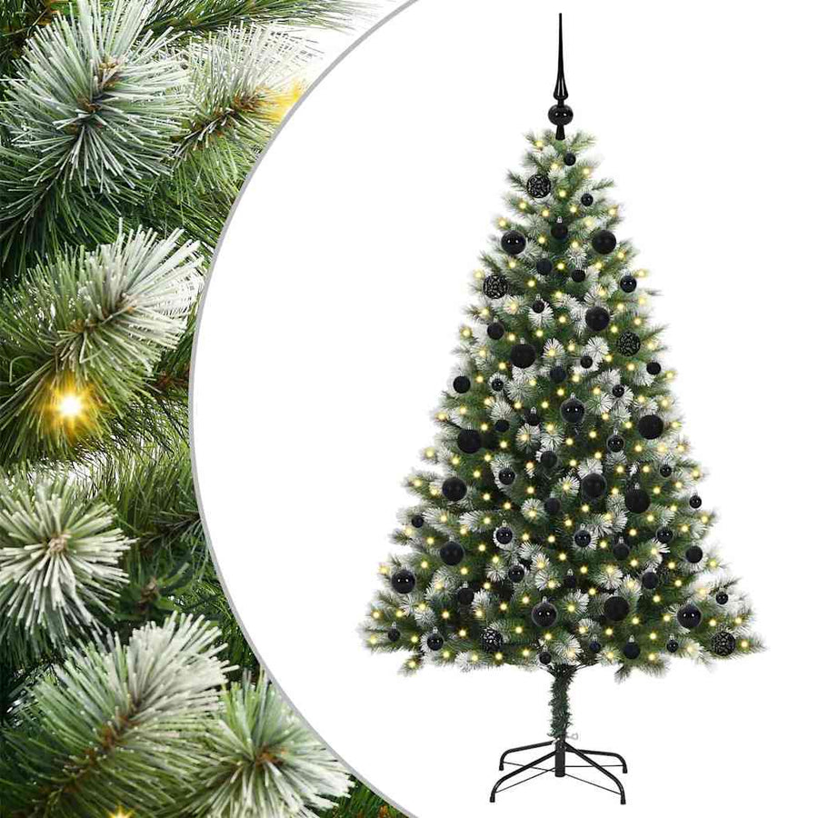 Kunstmatige scharnierkerstboom met bedekte sneeuw 180 cm