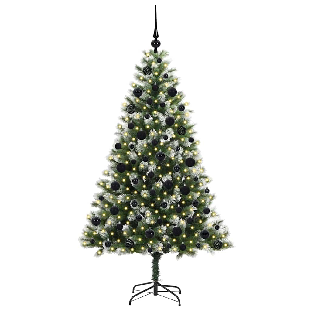 Kunstmatige scharnierkerstboom met bedekte sneeuw 180 cm