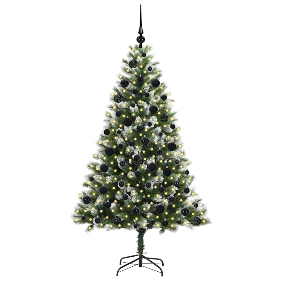 Kunstmatige scharnierkerstboom met bedekte sneeuw 180 cm