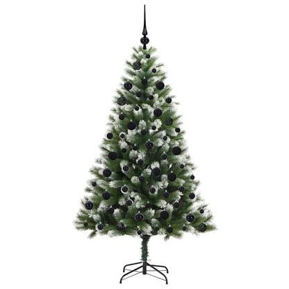Kunstmatige scharnierkerstboom met bedekte sneeuw 180 cm