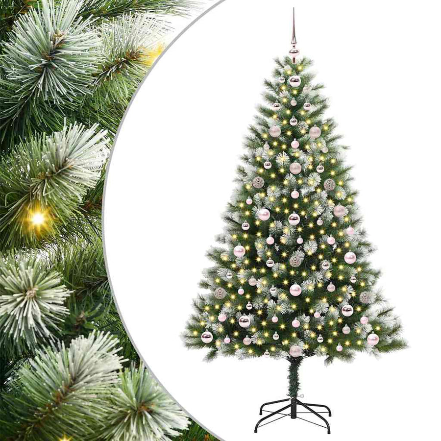 Kunstmatige scharnierkerstboom met bedekte sneeuw 180 cm
