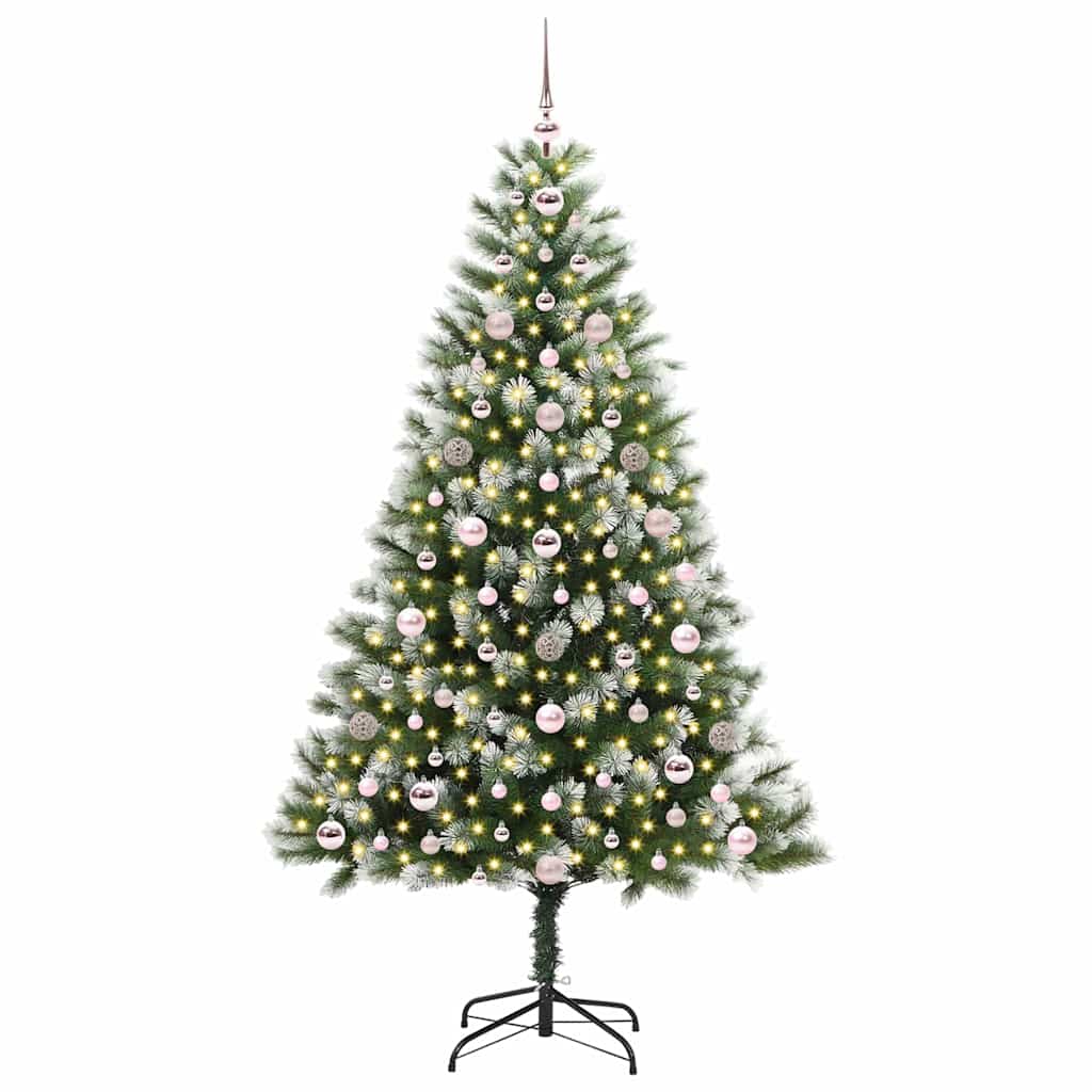 Kunstmatige scharnierkerstboom met bedekte sneeuw 180 cm