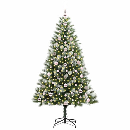 Kunstmatige scharnierkerstboom met bedekte sneeuw 180 cm