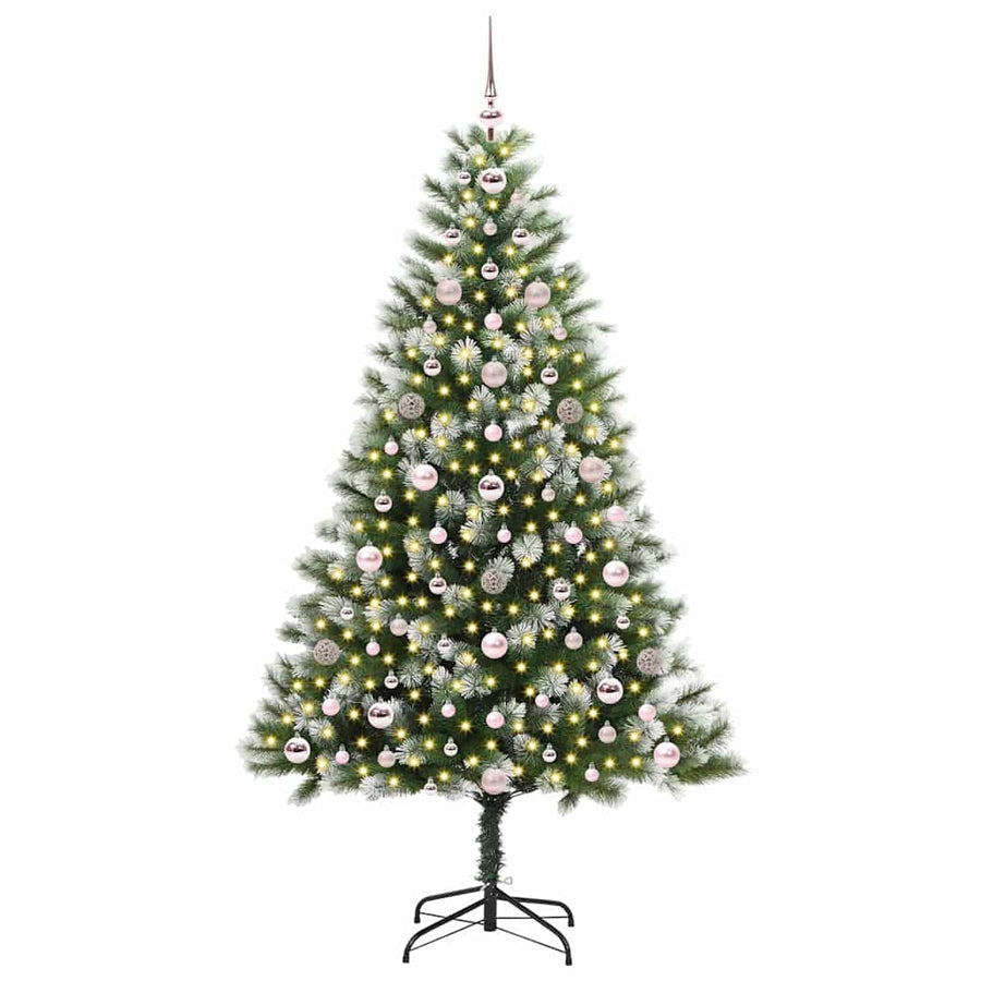 Kunstmatige scharnierkerstboom met bedekte sneeuw 180 cm