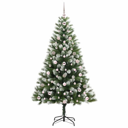 Kunstmatige scharnierkerstboom met bedekte sneeuw 180 cm