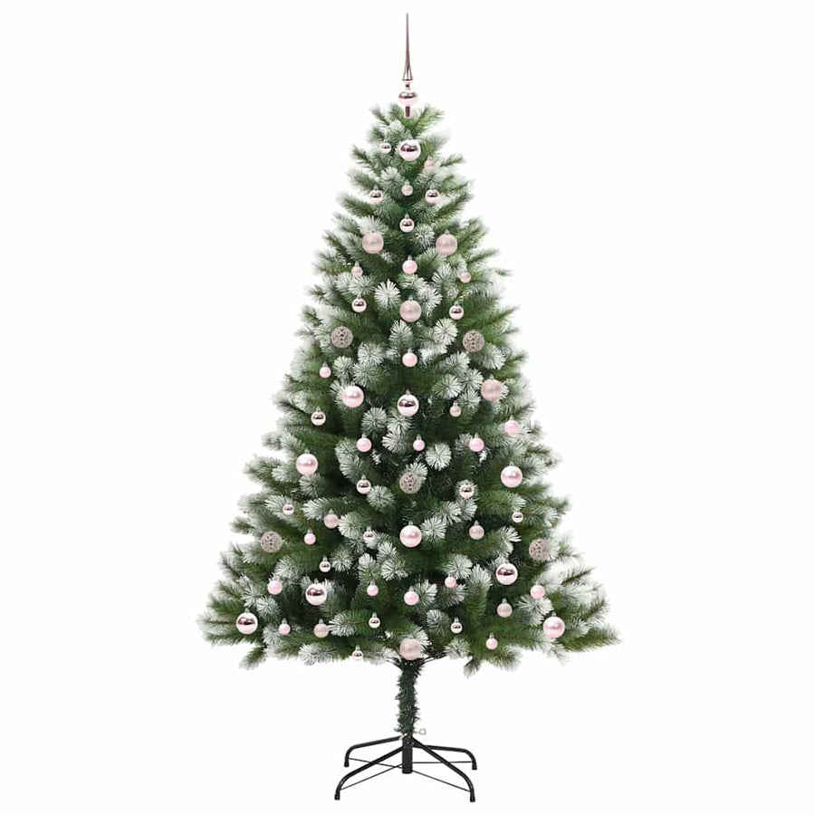 Kunstmatige scharnierkerstboom met bedekte sneeuw 180 cm