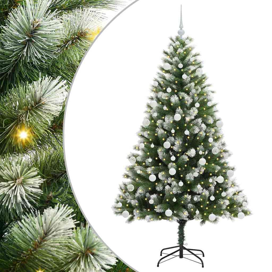 Kunstmatige scharnierkerstboom met bedekte sneeuw 180 cm