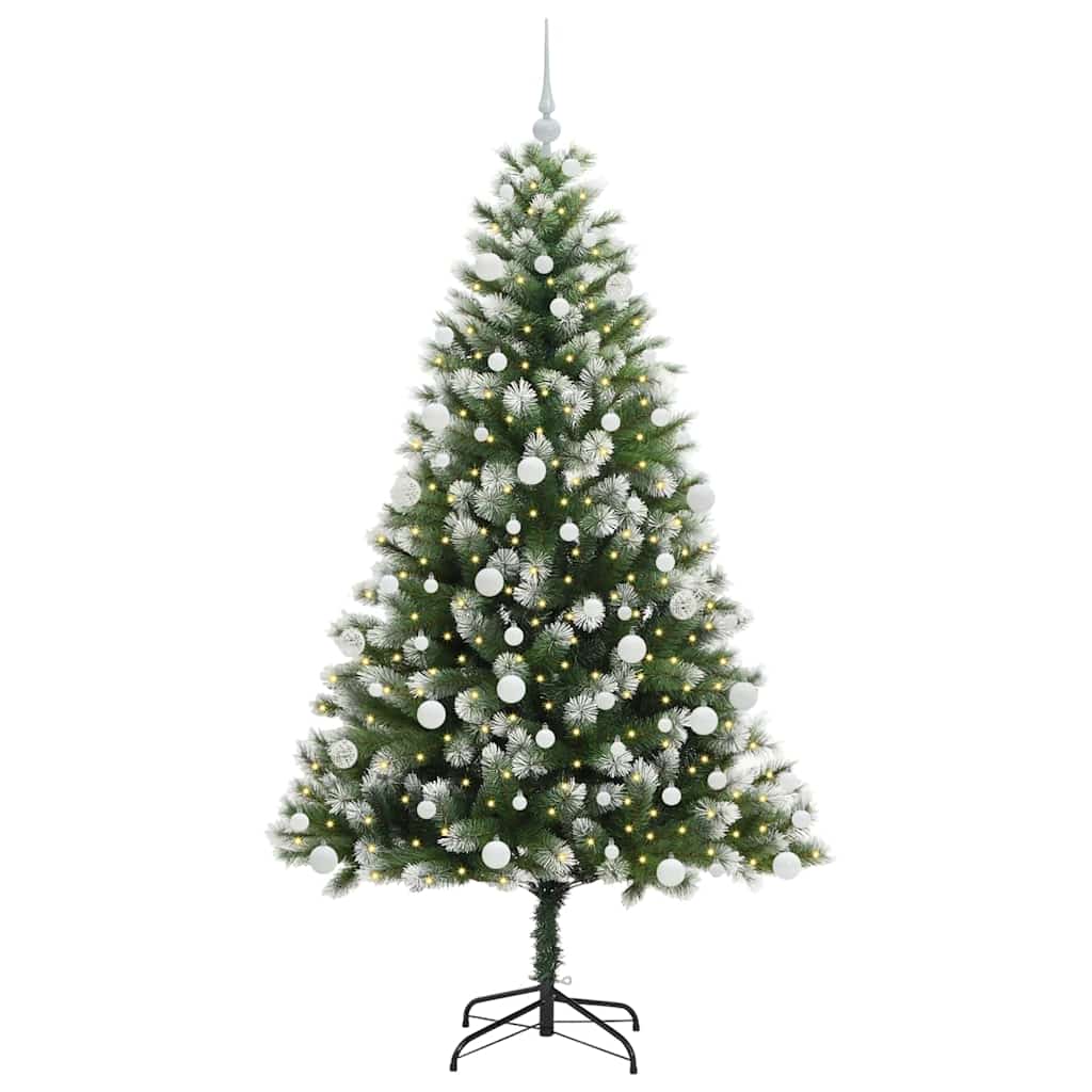 Kunstmatige scharnierkerstboom met bedekte sneeuw 180 cm