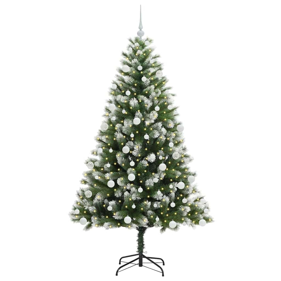 Kunstmatige scharnierkerstboom met bedekte sneeuw 180 cm