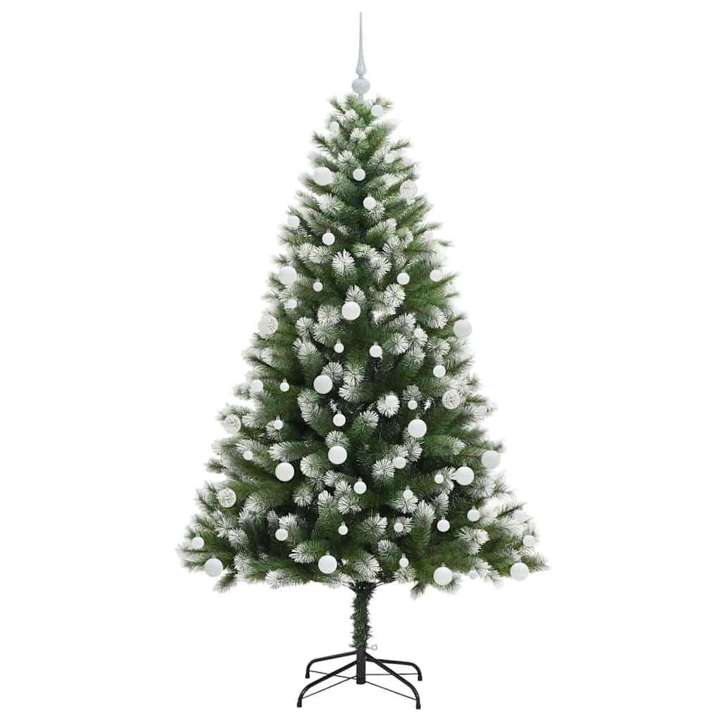 Kunstmatige scharnierkerstboom met bedekte sneeuw 180 cm