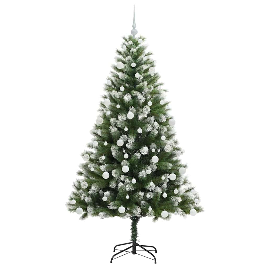 Kunstmatige scharnierkerstboom met bedekte sneeuw 180 cm
