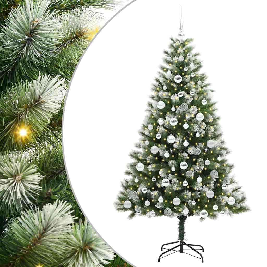 Kunstmatige scharnierkerstboom met bedekte sneeuw 180 cm
