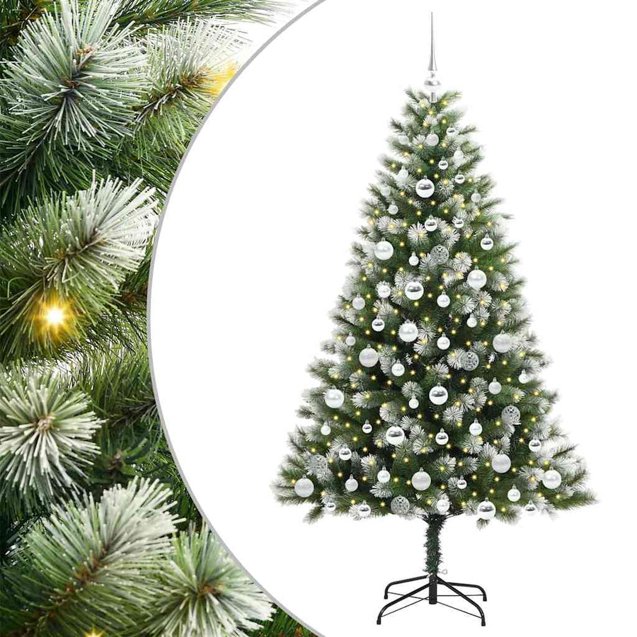Kunstmatige scharnierkerstboom met bedekte sneeuw 180 cm