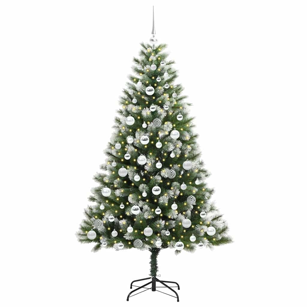 Kunstmatige scharnierkerstboom met bedekte sneeuw 180 cm