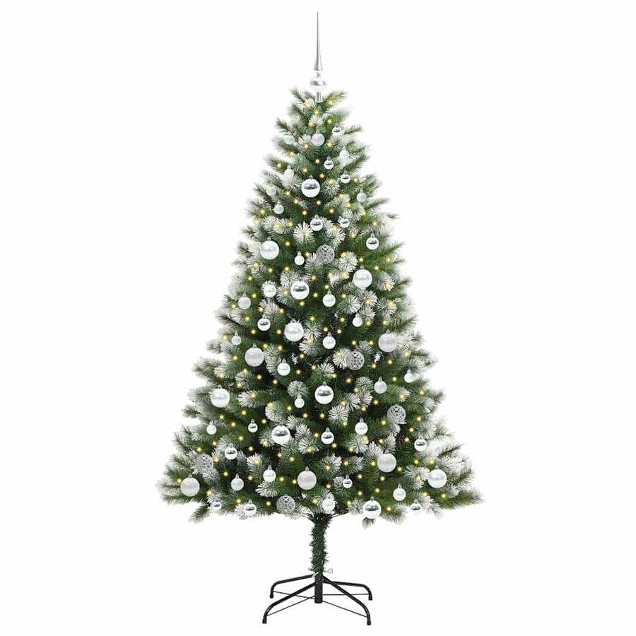 Kunstmatige scharnierkerstboom met bedekte sneeuw 180 cm