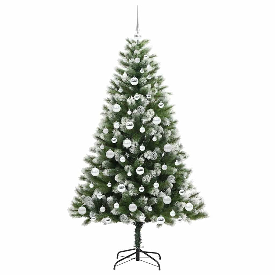 Kunstmatige scharnierkerstboom met bedekte sneeuw 180 cm