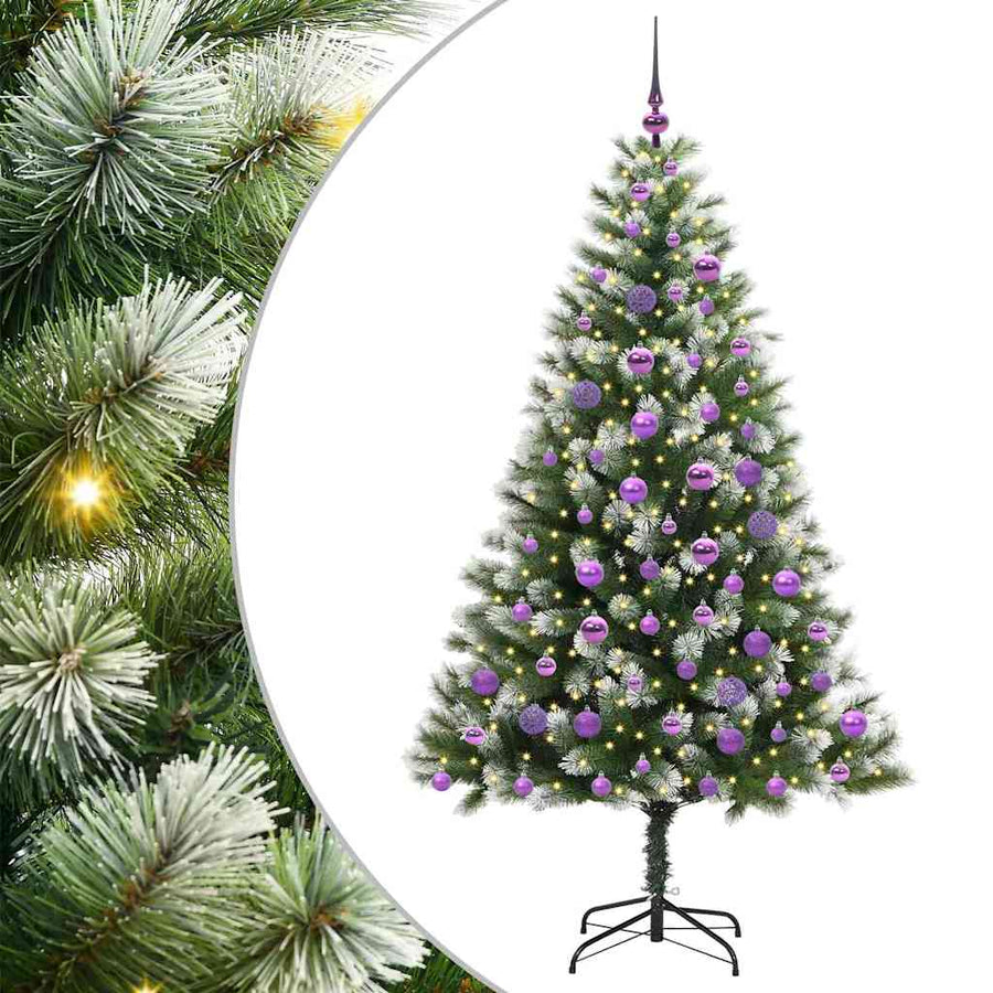 Kunstmatige scharnierkerstboom met bedekte sneeuw 180 cm