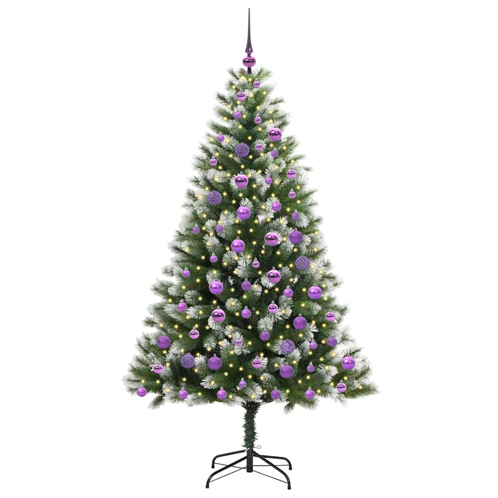 Kunstmatige scharnierkerstboom met bedekte sneeuw 180 cm