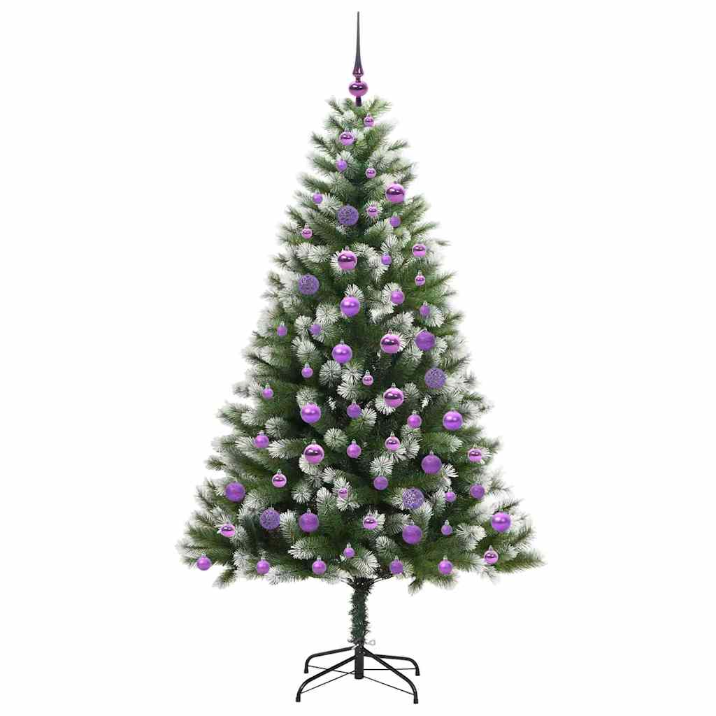 Kunstmatige scharnierkerstboom met bedekte sneeuw 180 cm