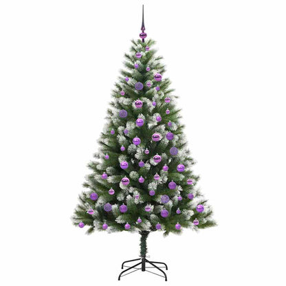 Kunstmatige scharnierkerstboom met bedekte sneeuw 180 cm