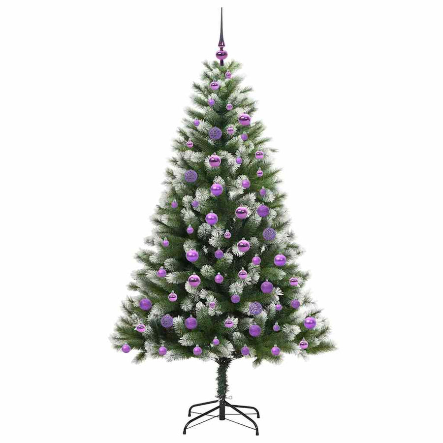 Kunstmatige scharnierkerstboom met bedekte sneeuw 180 cm