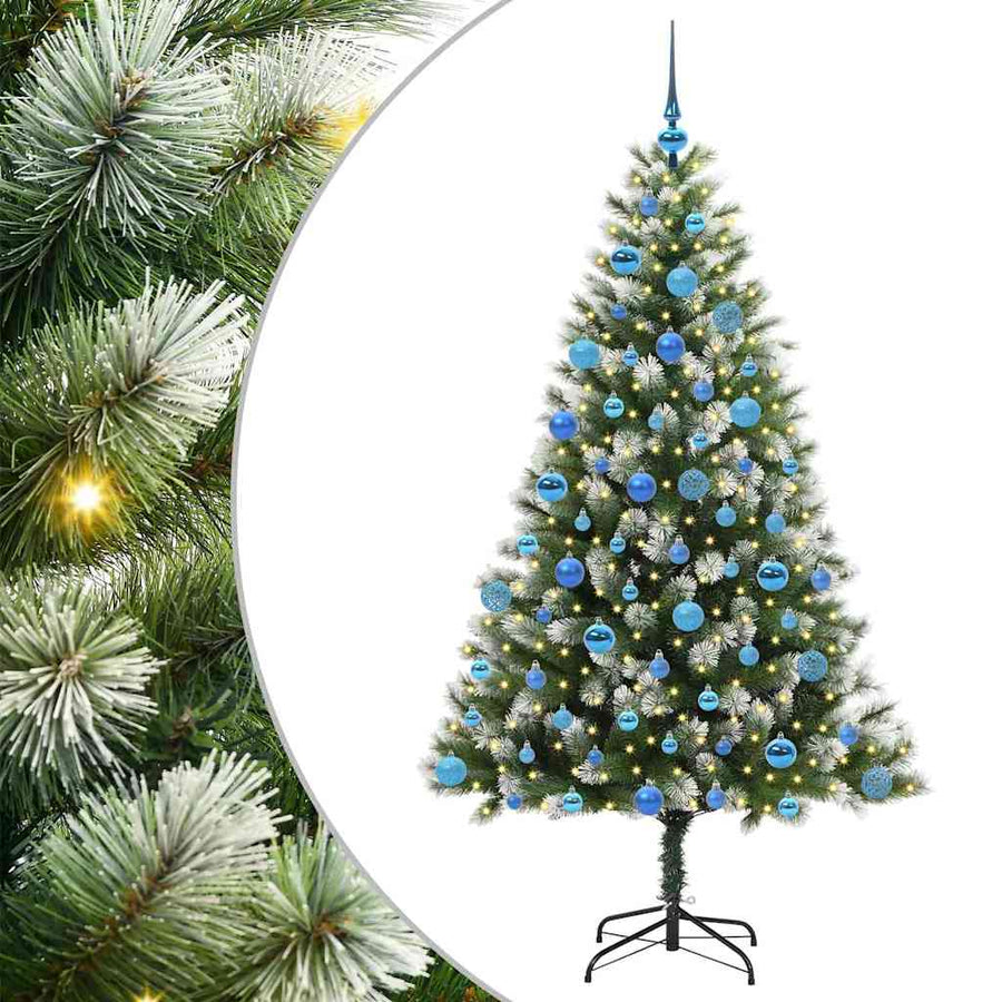 Kunstmatige scharnierkerstboom met bedekte sneeuw 180 cm