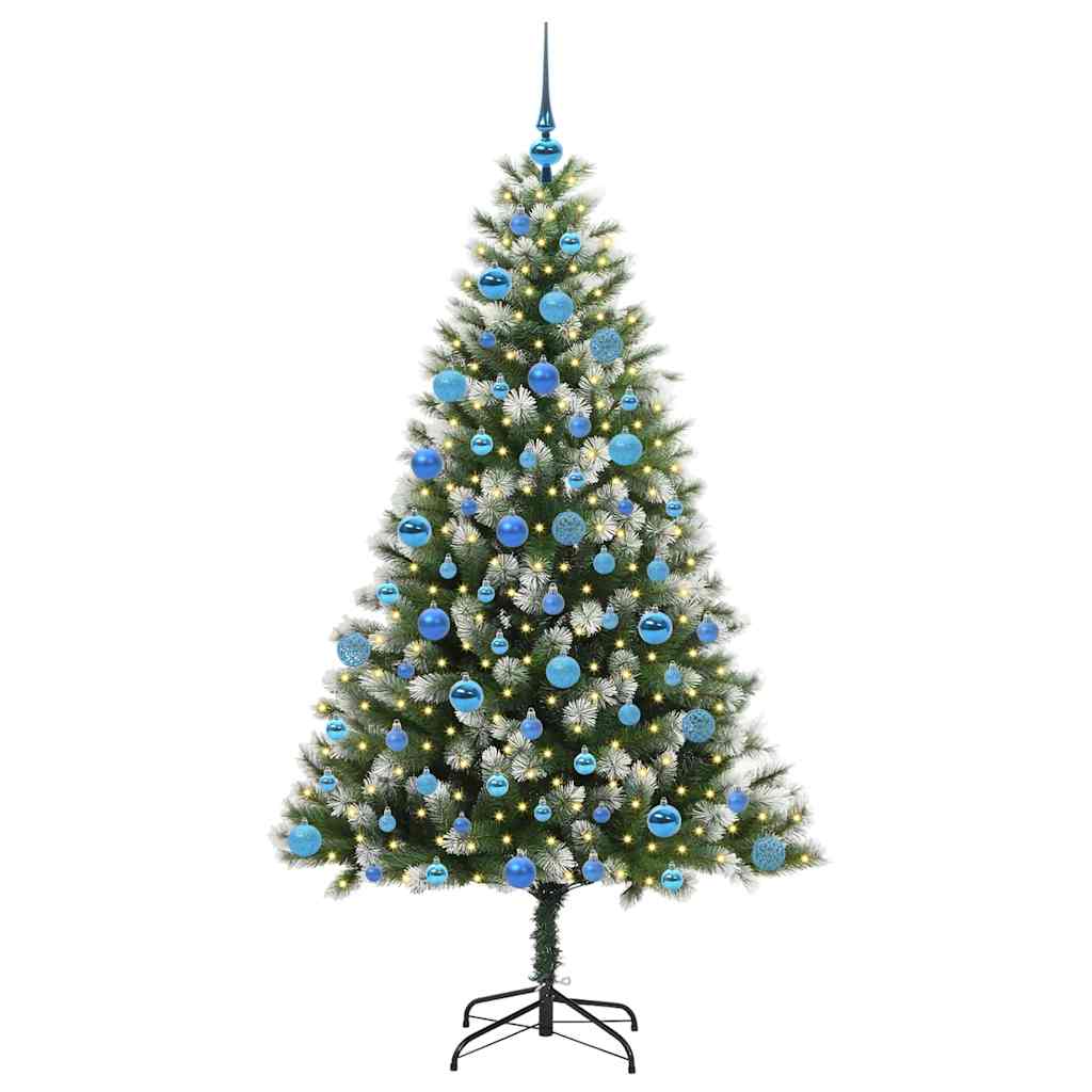 Kunstmatige scharnierkerstboom met bedekte sneeuw 180 cm