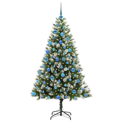 Kunstmatige scharnierkerstboom met bedekte sneeuw 180 cm