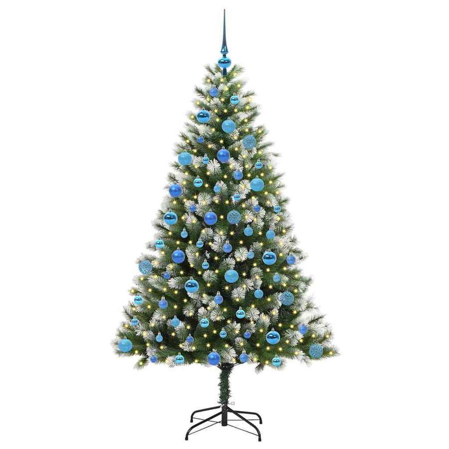 Kunstmatige scharnierkerstboom met bedekte sneeuw 180 cm