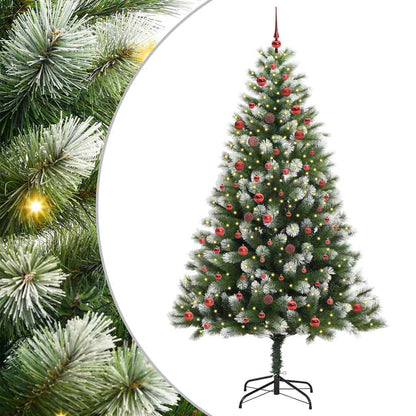 Kunstmatige scharnierkerstboom met bedekte sneeuw 210 cm