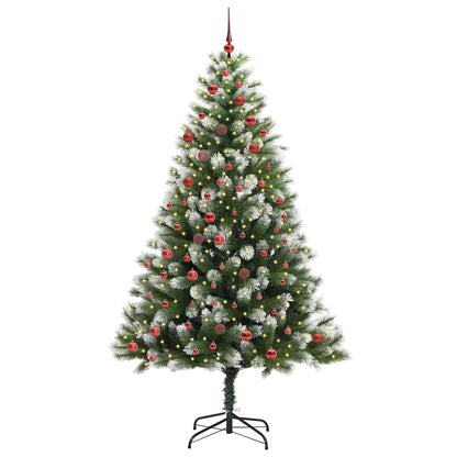Kunstmatige scharnierkerstboom met bedekte sneeuw 210 cm