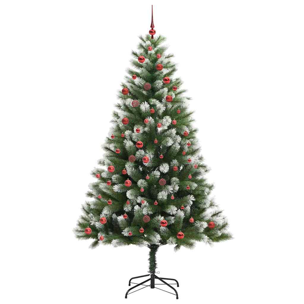 Kunstmatige scharnierkerstboom met bedekte sneeuw 210 cm
