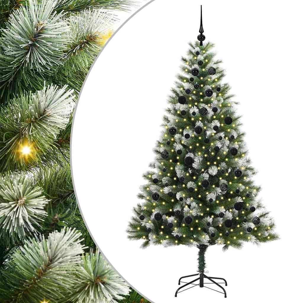 Kunstmatige scharnierkerstboom met bedekte sneeuw 210 cm