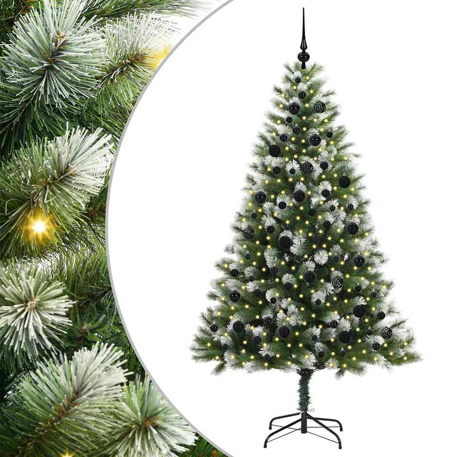 Kunstmatige scharnierkerstboom met bedekte sneeuw 210 cm
