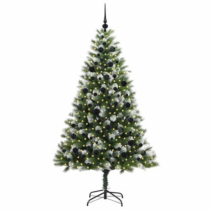Kunstmatige scharnierkerstboom met bedekte sneeuw 210 cm