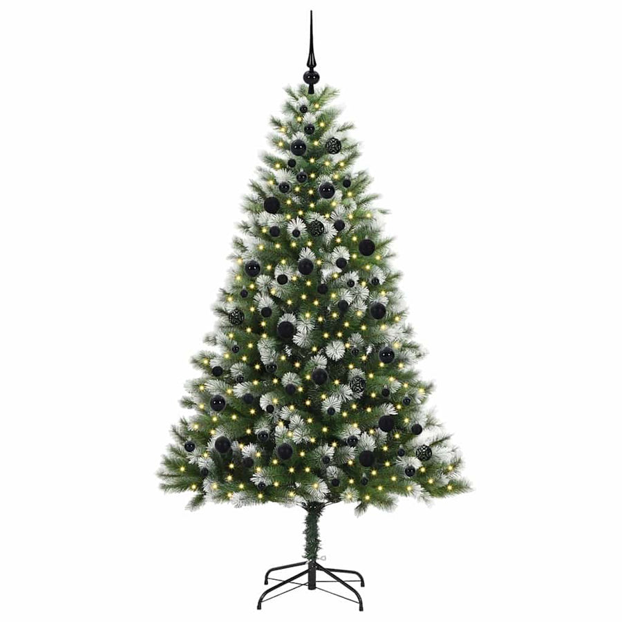 Kunstmatige scharnierkerstboom met bedekte sneeuw 210 cm