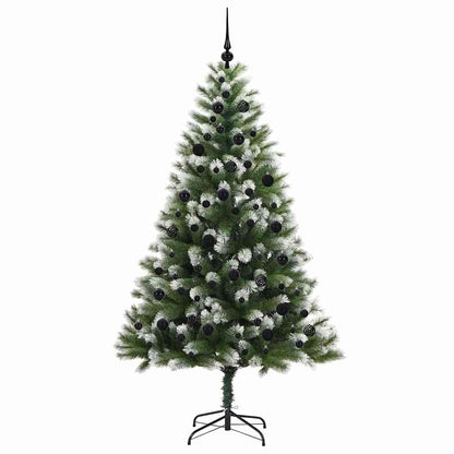 Kunstmatige scharnierkerstboom met bedekte sneeuw 210 cm