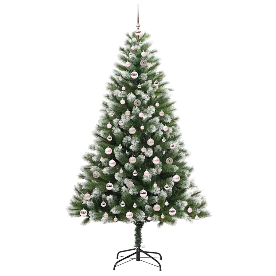 Kunstmatige scharnierkerstboom met bedekte sneeuw 210 cm