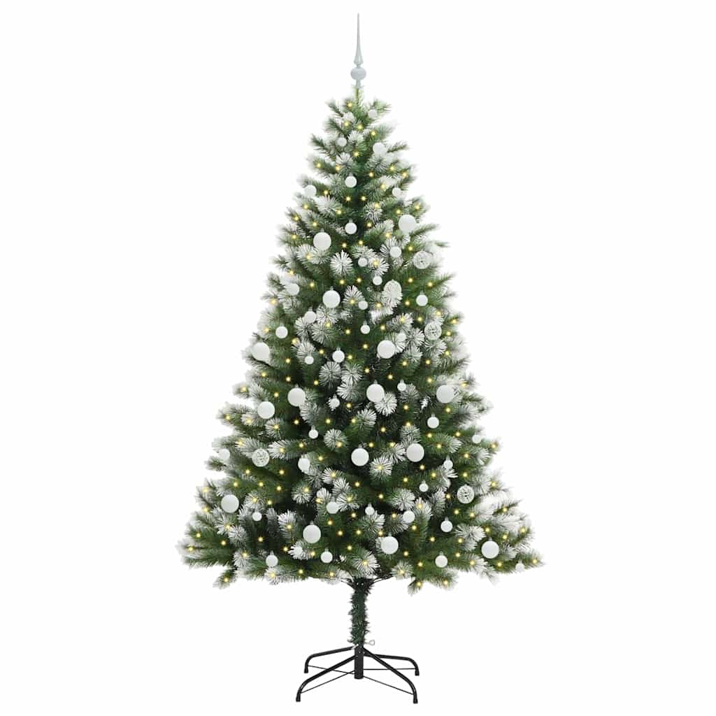 Kunstmatige scharnierkerstboom met bedekte sneeuw 210 cm