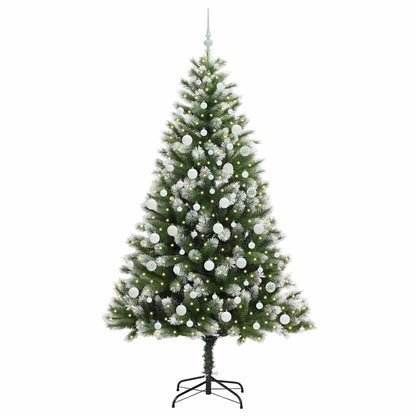 Kunstmatige scharnierkerstboom met bedekte sneeuw 210 cm
