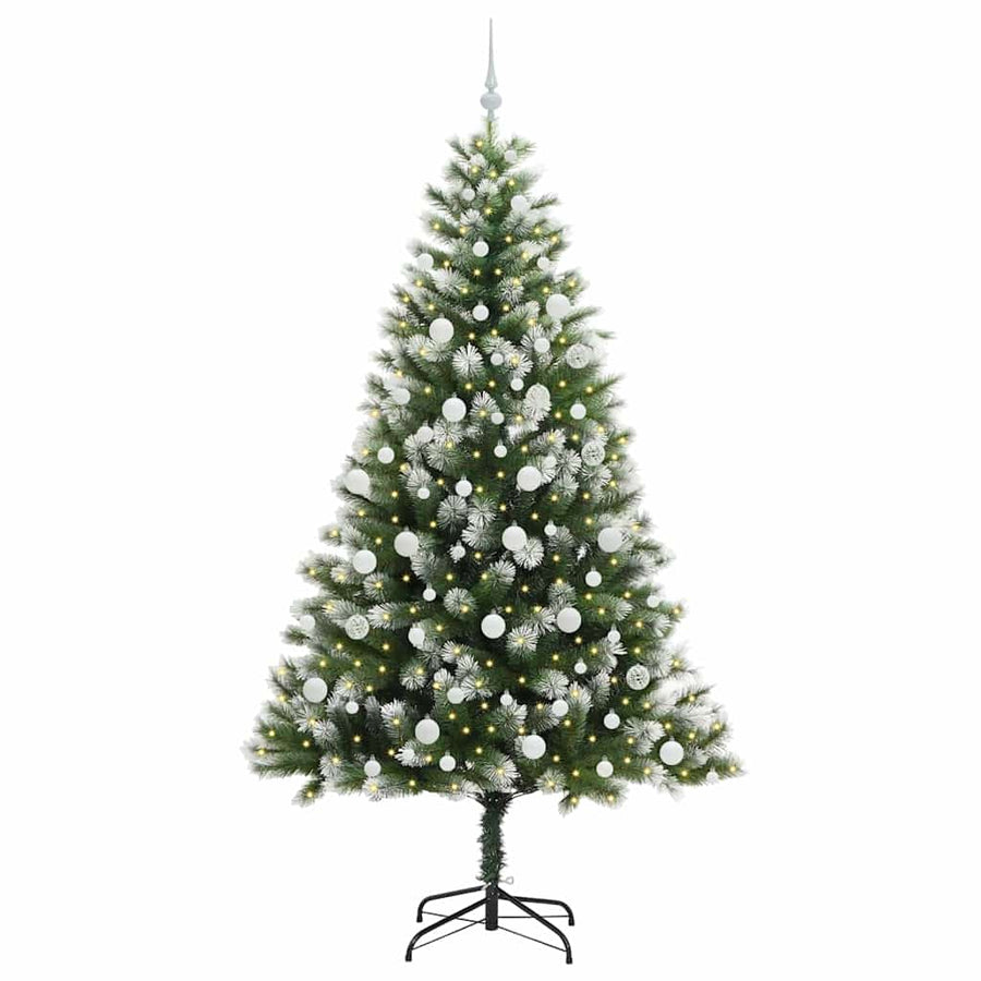 Kunstmatige scharnierkerstboom met bedekte sneeuw 210 cm