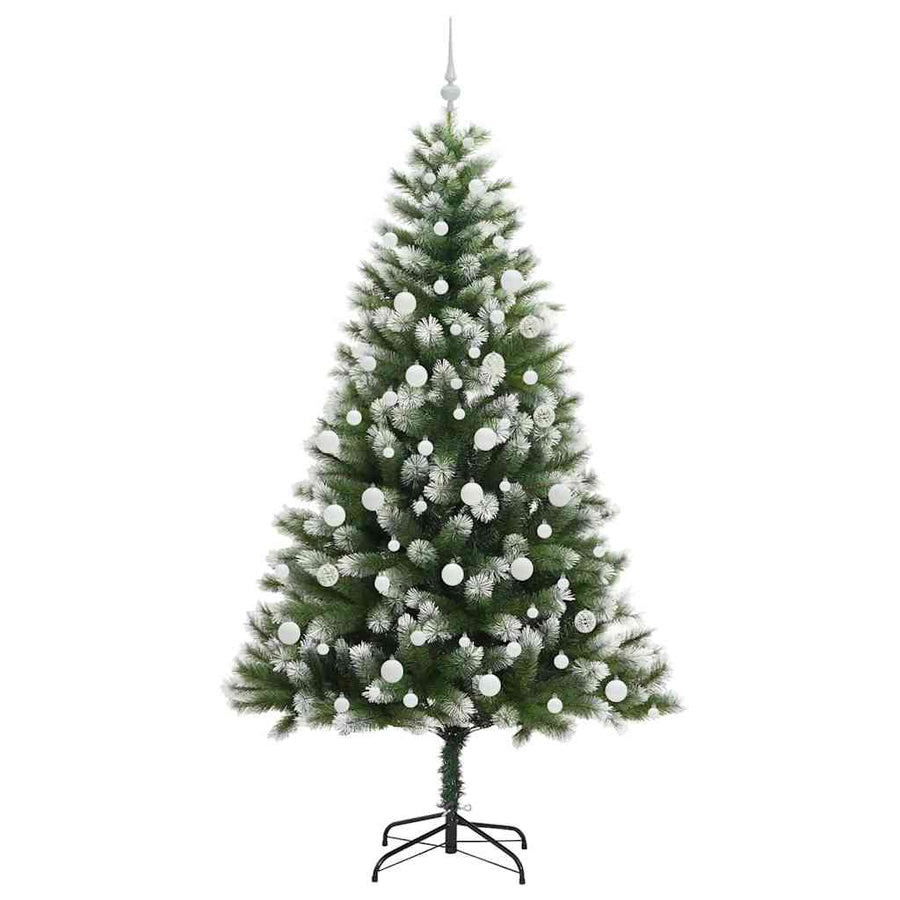 Kunstmatige scharnierkerstboom met bedekte sneeuw 210 cm