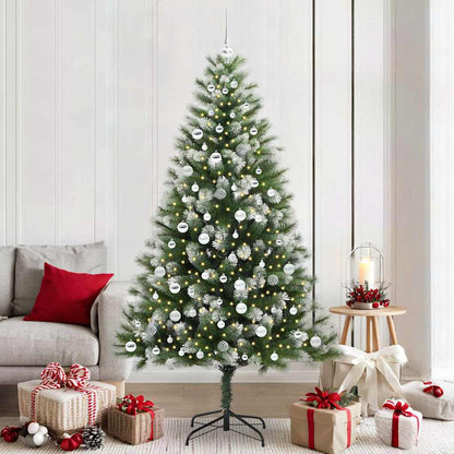 Kunstmatige scharnierkerstboom met bedekte sneeuw 210 cm