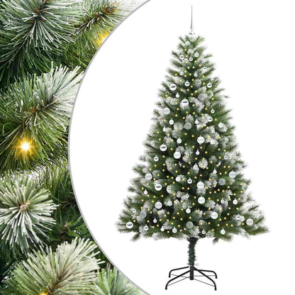 Kunstmatige scharnierkerstboom met bedekte sneeuw 210 cm